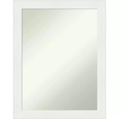 Amanti Art 22"x28" Non-Beveled Vanity White Narrow Bathroom Wall Mirror : Polystyrene Frame, Includes Mount Hardware