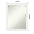 Specchio da bagno a parete stretto 22"x28" bianco Vanity, cornice in polistirene non smussata, ferramenta inclusa