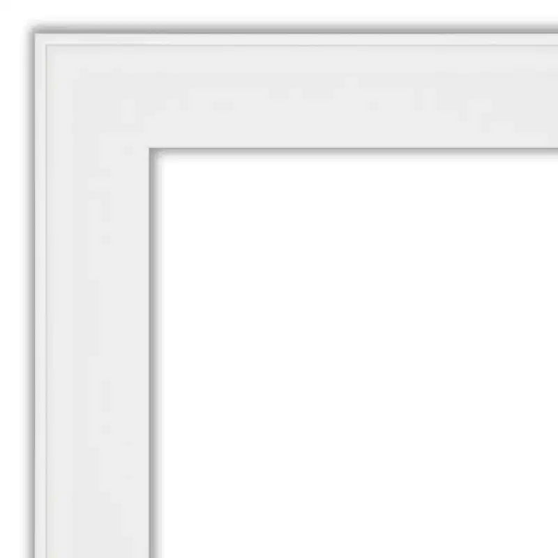 Specchio da bagno a parete stretto 22"x28" bianco Vanity, cornice in polistirene non smussata, ferramenta inclusa