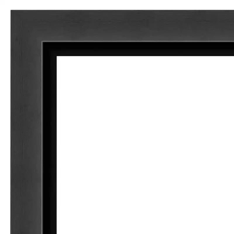 Specchio da bagno quadrato da parete 78,7x78,7 cm con cornice in polistirene nero opaco, senza bordo smussato