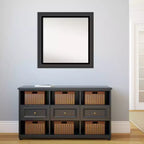 Specchio da bagno quadrato da parete 78,7x78,7 cm con cornice in polistirene nero opaco, senza bordo smussato