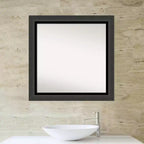 Specchio da bagno quadrato da parete 78,7x78,7 cm con cornice in polistirene nero opaco, senza bordo smussato