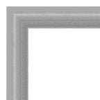 Specchio da Parete Stretto per Bagno 23"x29" con Cornice in Nichel Spazzolato Lucidato, Non Smussato, Ferramenta Inclusa