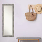 Specchio a figura intera 19"x53" da appendere alla porta con cornice sottile in argento Waveline, montaggio a parete o porta