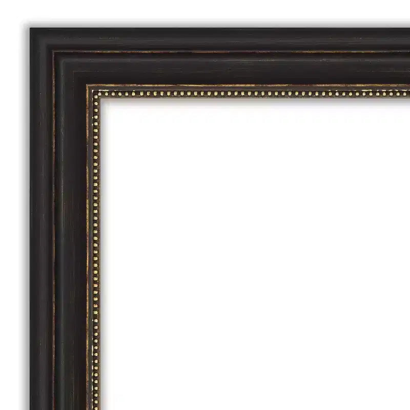 Specchio da parete rettangolare per bagno 42"x31" con cornice stretta color bronzo, non bisellato, ferramenta inclusa