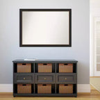 Specchio da parete rettangolare per bagno 42"x31" con cornice stretta color bronzo, non bisellato, ferramenta inclusa