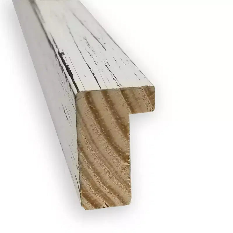Specchio da parete in legno bianco Shiplap stretto da 39"x28" per bagno, non smussato, include hardware di montaggio