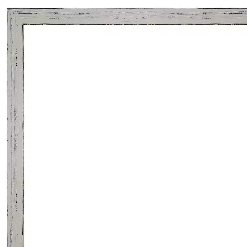 Specchio da parete in legno bianco Shiplap stretto da 39"x28" per bagno, non smussato, include hardware di montaggio
