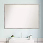 Specchio da parete in legno bianco Shiplap stretto da 39"x28" per bagno, non smussato, include hardware di montaggio
