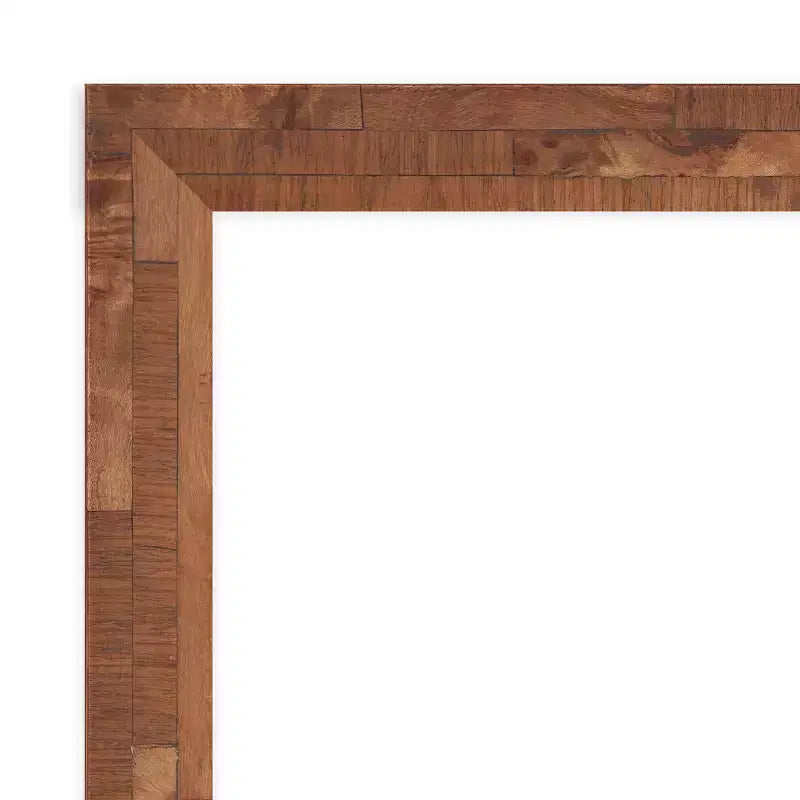 Specchio a tutta lunghezza da 17"x51" sopra la porta con cornice in legno noce pecan chiaro, montaggio a parete o a porta