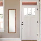 Specchio a tutta lunghezza da 17"x51" sopra la porta con cornice in legno noce pecan chiaro, montaggio a parete o a porta