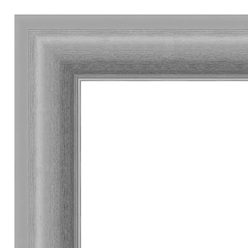 Specchio da parete rettangolare 42"x30" con cornice in nichel spazzolato lucido, non bisellato, ferramenta inclusa