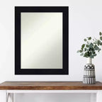 Specchio da parete in vero legno shiplap blu navy da 22"x28", senza smussatura, ferramenta di montaggio inclusa