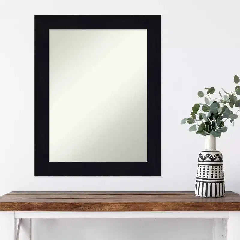Specchio da parete in vero legno shiplap blu navy da 22"x28", senza smussatura, ferramenta di montaggio inclusa