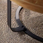 Tavolino rotondo retrò con piano sollevabile, contenitore nascosto e gambe in metallo, capacità 100 kg, diametro 86 cm