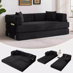 Chaise Longue Oversize in Corduroy da 199.9 cm con 2 Cuscini, Convertibile, per Soggiorno e Camera da Letto