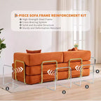 Chaise Longue Oversize in Corduroy da 199.9 cm con 2 Cuscini, Convertibile, per Soggiorno e Camera da Letto