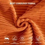 Chaise Longue Oversize in Corduroy da 199.9 cm con 2 Cuscini, Convertibile, per Soggiorno e Camera da Letto