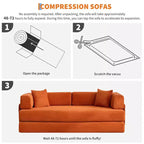 Chaise Longue Oversize in Corduroy da 199.9 cm con 2 Cuscini, Convertibile, per Soggiorno e Camera da Letto