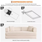 Chaise Longue Oversize in Corduroy da 199.9 cm con 2 Cuscini, Convertibile, per Soggiorno e Camera da Letto