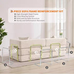 Chaise Longue Oversize in Corduroy da 199.9 cm con 2 Cuscini, Convertibile, per Soggiorno e Camera da Letto