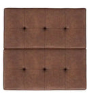 Pouf contenitore sollevabile in similpelle quadrata da 36" con piano diviso e 2 scomparti, marrone sella