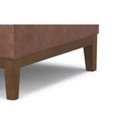 Pouf contenitore sollevabile in similpelle quadrata da 36" con piano diviso e 2 scomparti, marrone sella