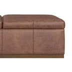 Pouf contenitore sollevabile in similpelle quadrata da 36" con piano diviso e 2 scomparti, marrone sella