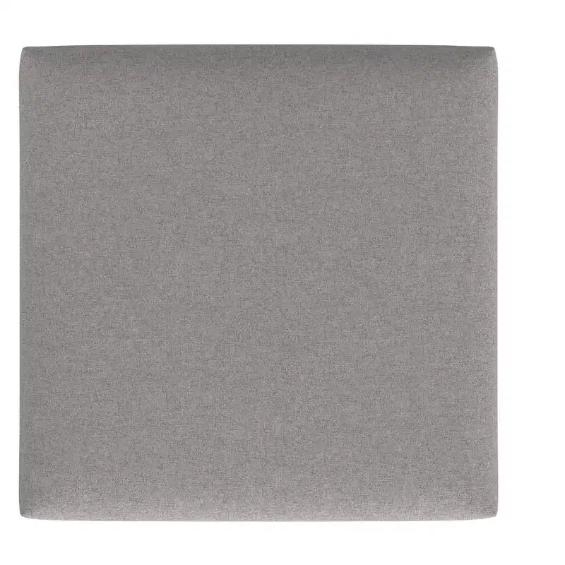 Tavolino contenitore ottomano quadrato da 91 cm con piano sollevabile, rivestimento in lino, struttura in pino, grigio