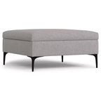 Tavolino contenitore ottomano quadrato da 91 cm con piano sollevabile, rivestimento in lino, struttura in pino, grigio