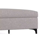 Tavolino contenitore ottomano quadrato da 91 cm con piano sollevabile, rivestimento in lino, struttura in pino, grigio