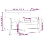 Divano a 2 posti in velluto con cuscini decorativi, grigio chiaro, larghezza seduta 119,9 cm, struttura in metallo