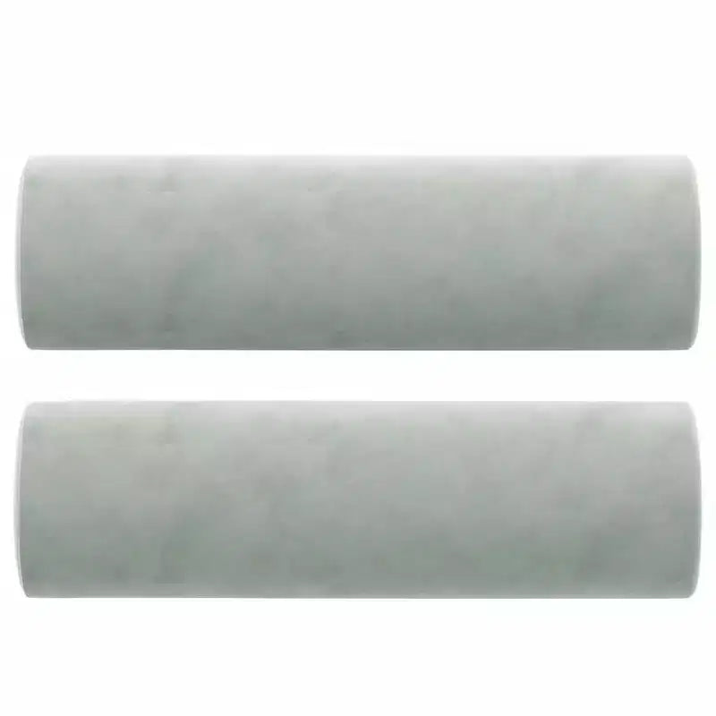 Divano a 2 posti in velluto con cuscini decorativi, grigio chiaro, larghezza seduta 119,9 cm, struttura in metallo