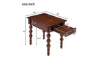 Tavolino da Divano Rustico con Cassetto, Gambe a Fuso a Bolle e Piano Impermeabile in Legno di Acacia, Comodino Vintage