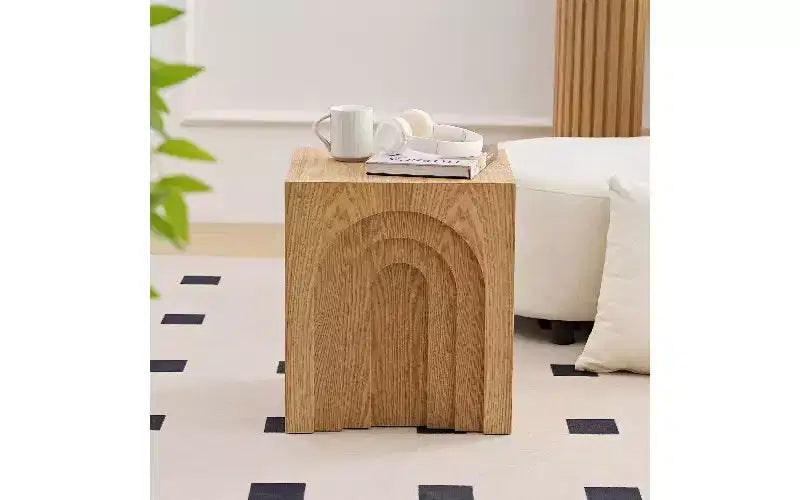 Tavolino moderno quadrato, comodino in MDF per soggiorno e camera da letto, 40x40 cm, bianco
