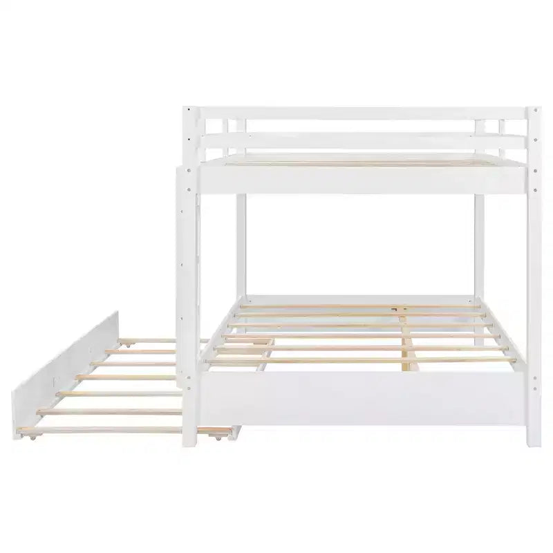 Letto a castello in legno Queen Size con letto estraibile Twin XL, pino e MDF, capacità di 272 kg per bambini e ospiti