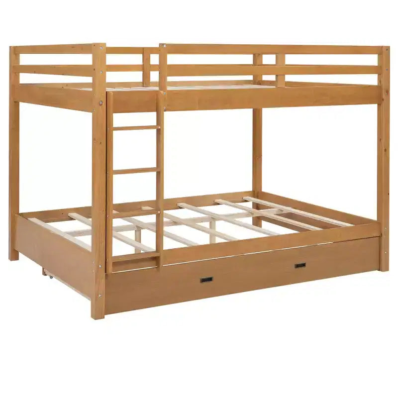 Letto a castello in legno Queen Size con letto estraibile Twin XL, pino e MDF, capacità di 272 kg per bambini e ospiti