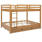Letto a castello in legno Queen Size con letto estraibile Twin XL, pino e MDF, capacità di 272 kg per bambini e ospiti