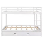 Letto a castello in legno Queen Size con letto estraibile Twin XL, pino e MDF, capacità di 272 kg per bambini e ospiti