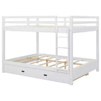 Letto a castello in legno Queen Size con letto estraibile Twin XL, pino e MDF, capacità di 272 kg per bambini e ospiti