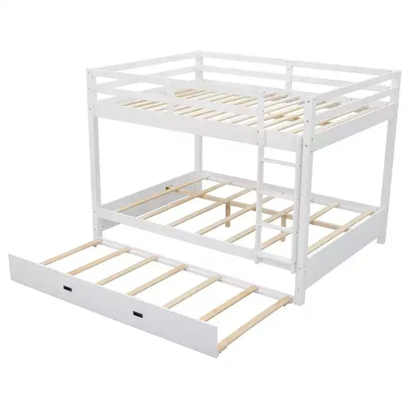 Letto a castello in legno Queen Size con letto estraibile Twin XL, pino e MDF, capacità di 272 kg per bambini e ospiti