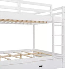 Letto a castello in legno Queen Size con letto estraibile Twin XL, pino e MDF, capacità di 272 kg per bambini e ospiti