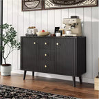 Madia a buffet scanalata da 47" con 3 cassetti e ripiani regolabili per sala da pranzo e cucina