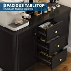 Madia a buffet scanalata da 47" con 3 cassetti e ripiani regolabili per sala da pranzo e cucina