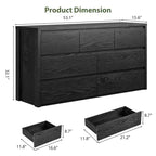 Cassettiera in legno moderna ampia a 7 cassetti, design senza maniglie, 134 cm L, per camera da letto, soggiorno e ingresso