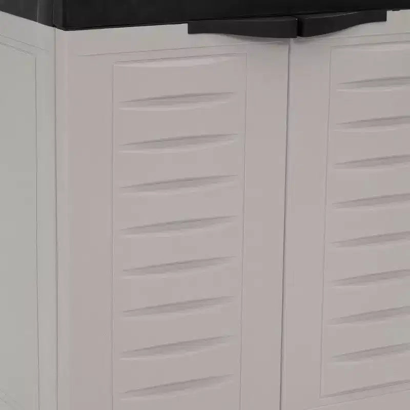 Armadio multiuso in plastica resistente a 2 ante da 66 cm con ripiano regolabile, grigio e nero, capacità 13,6 kg