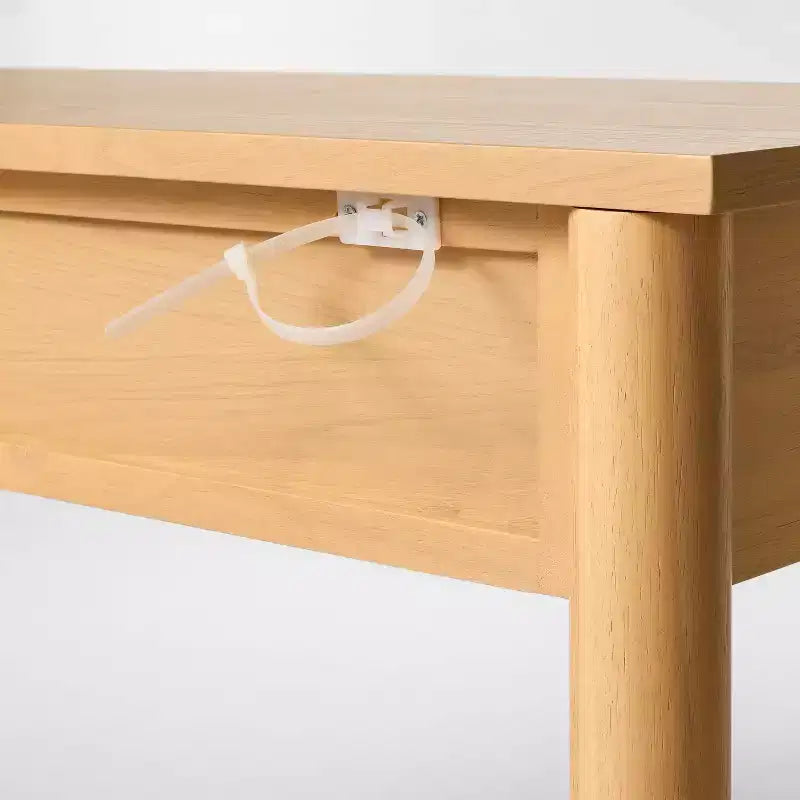 Consolle in legno moderna da 48" con 2 cassetti, ripiano inferiore aperto e gambe tornite, marrone