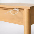Consolle in legno moderna da 48" con 2 cassetti, ripiano inferiore aperto e gambe tornite, marrone