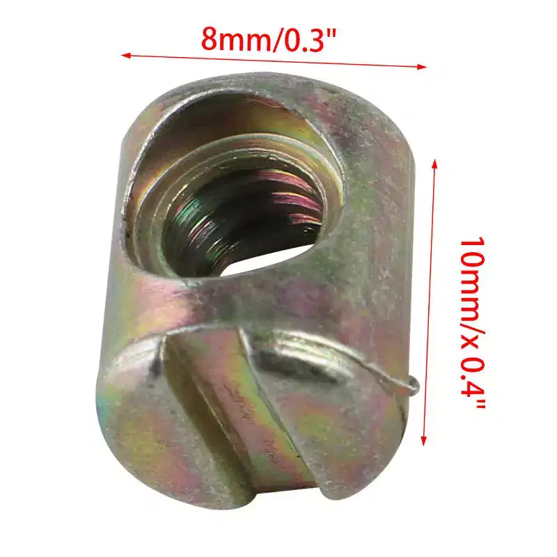 Confezione da 10 bulloni e dadi con intaglio a barilotto color bronzo per il montaggio di letti e mobili in kit di montaggio