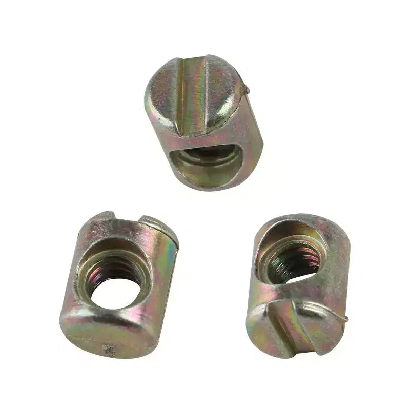 Confezione da 10 bulloni e dadi con intaglio a barilotto color bronzo per il montaggio di letti e mobili in kit di montaggio